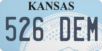 KS license plate 526DEM