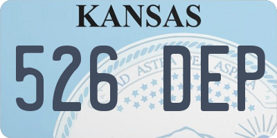 KS license plate 526DEP