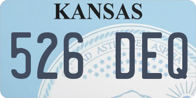 KS license plate 526DEQ