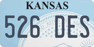 KS license plate 526DES