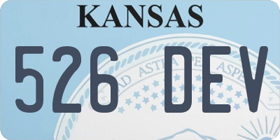 KS license plate 526DEV