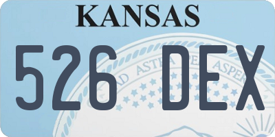 KS license plate 526DEX