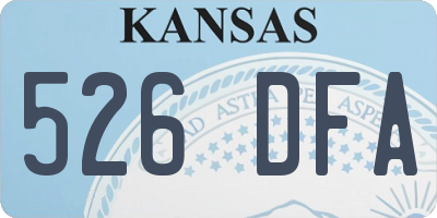 KS license plate 526DFA