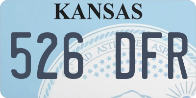 KS license plate 526DFR