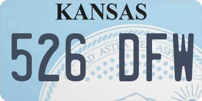 KS license plate 526DFW