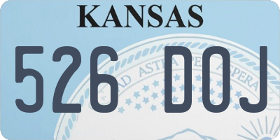KS license plate 526DOJ