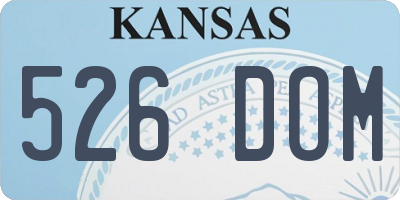 KS license plate 526DOM