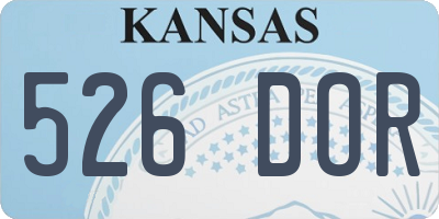 KS license plate 526DOR