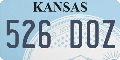 KS license plate 526DOZ