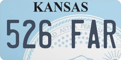 KS license plate 526FAR