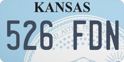 KS license plate 526FDN