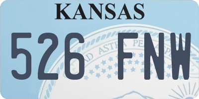 KS license plate 526FNW