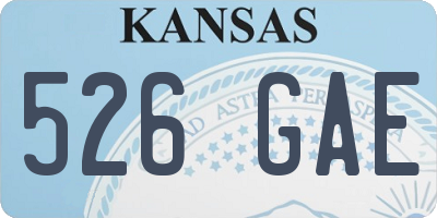 KS license plate 526GAE