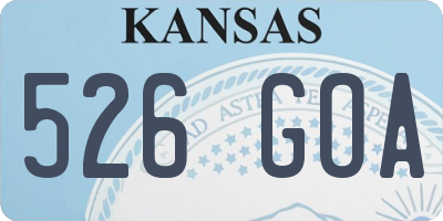 KS license plate 526GOA