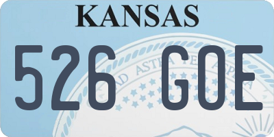KS license plate 526GOE