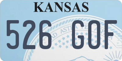 KS license plate 526GOF
