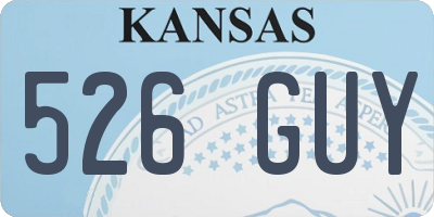 KS license plate 526GUY