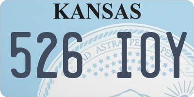 KS license plate 526IOY