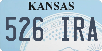 KS license plate 526IRA