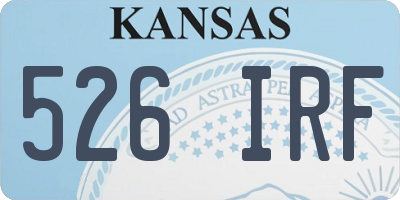 KS license plate 526IRF
