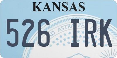 KS license plate 526IRK