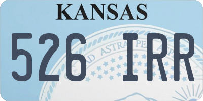 KS license plate 526IRR