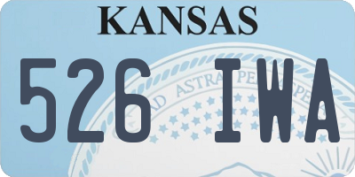 KS license plate 526IWA