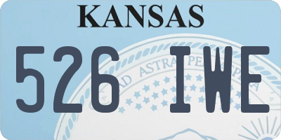 KS license plate 526IWE