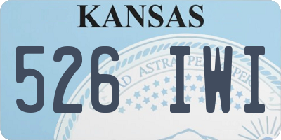 KS license plate 526IWI