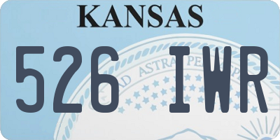 KS license plate 526IWR