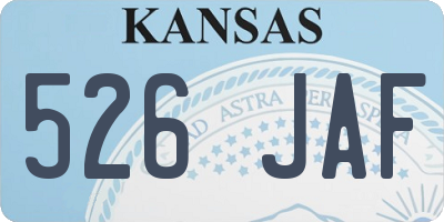 KS license plate 526JAF