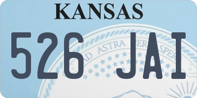 KS license plate 526JAI