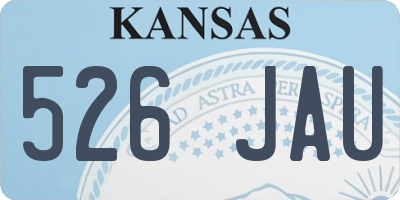 KS license plate 526JAU