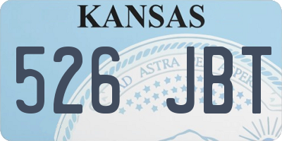 KS license plate 526JBT