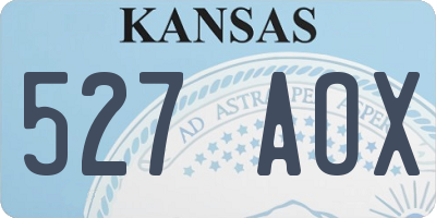 KS license plate 527AOX
