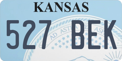 KS license plate 527BEK