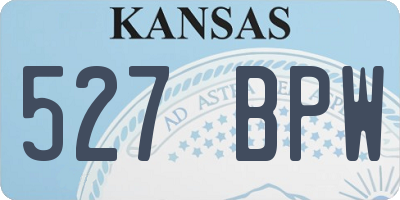 KS license plate 527BPW