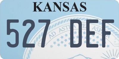 KS license plate 527DEF