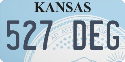 KS license plate 527DEG