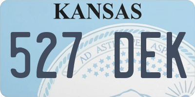 KS license plate 527DEK
