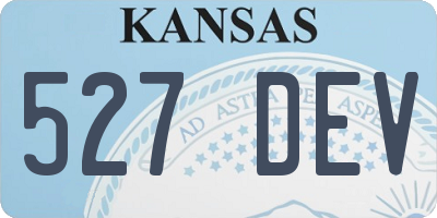 KS license plate 527DEV