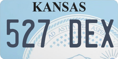 KS license plate 527DEX