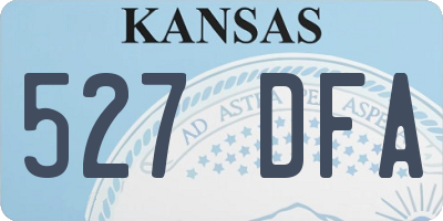 KS license plate 527DFA