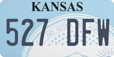 KS license plate 527DFW