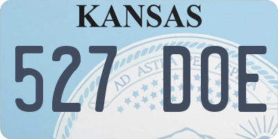 KS license plate 527DOE