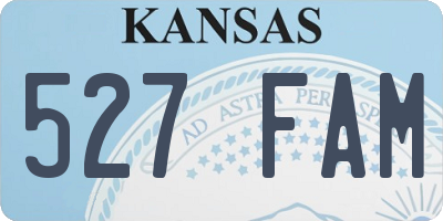 KS license plate 527FAM