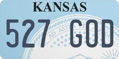 KS license plate 527GOD