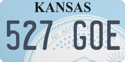 KS license plate 527GOE