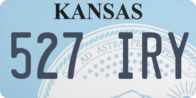 KS license plate 527IRY
