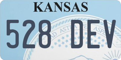 KS license plate 528DEV